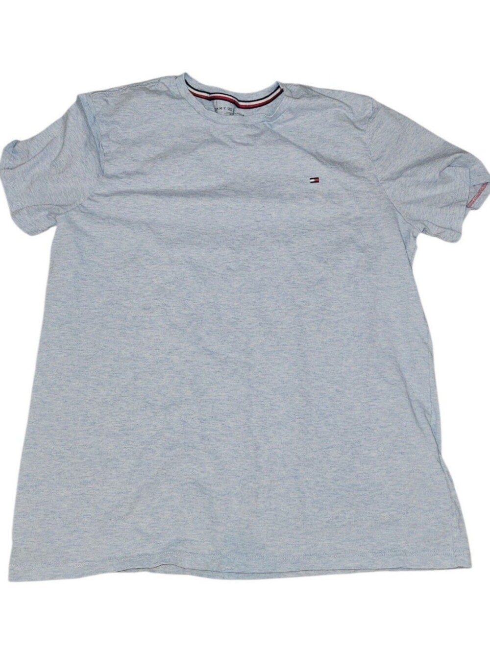 Tommy Hilfiger Light Blue Heathered Small Logo T-Shirt - Size M
